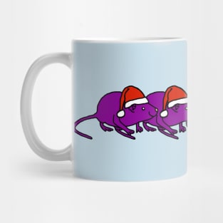 Cute Christmas Rat in Santa Hat Five Mug